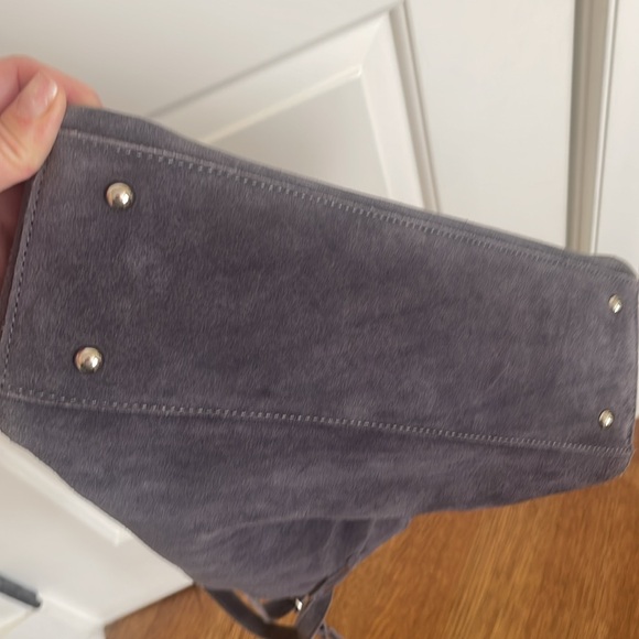M.I.L.A (Made in Los Angeles) Luxury Tote Bag- Suede- Gray - Picture 7 of 13